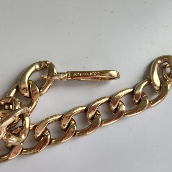 Michael Kors Gold Chain Tan Leather Strap - Picture 4 of 7